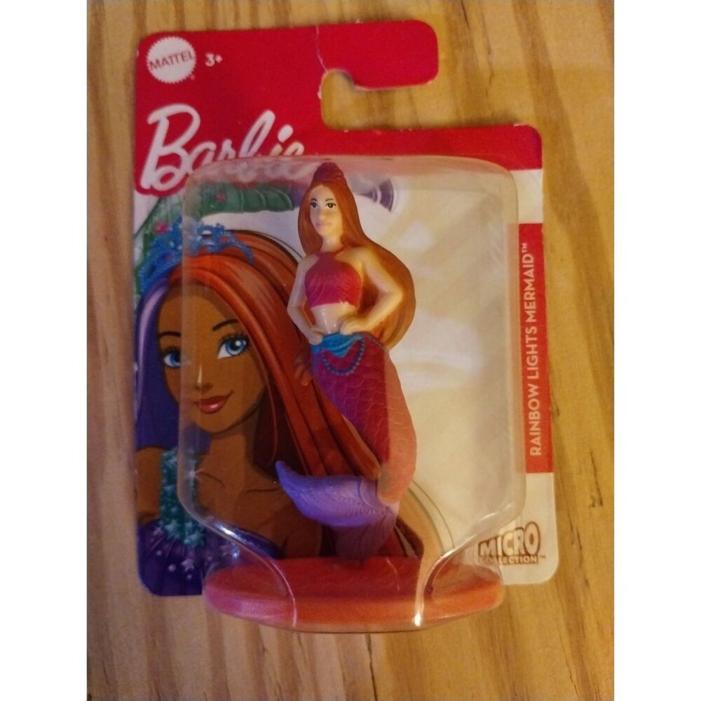 Rainbow Lights Mermaid Barbie Pink Cake Topper Figure Collectible